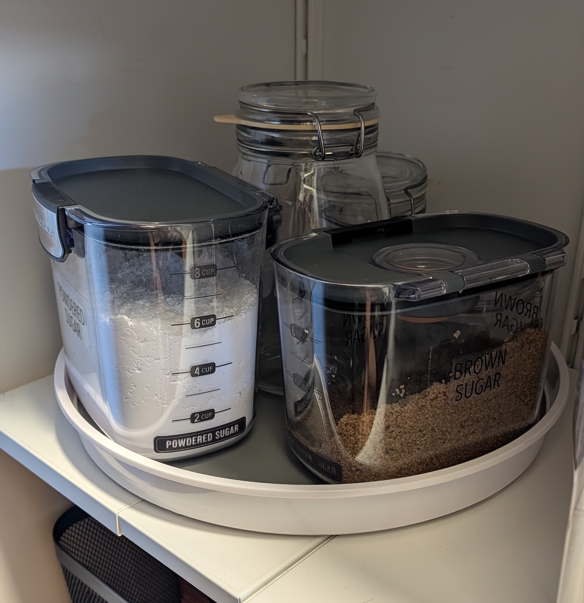 Flour counter storage