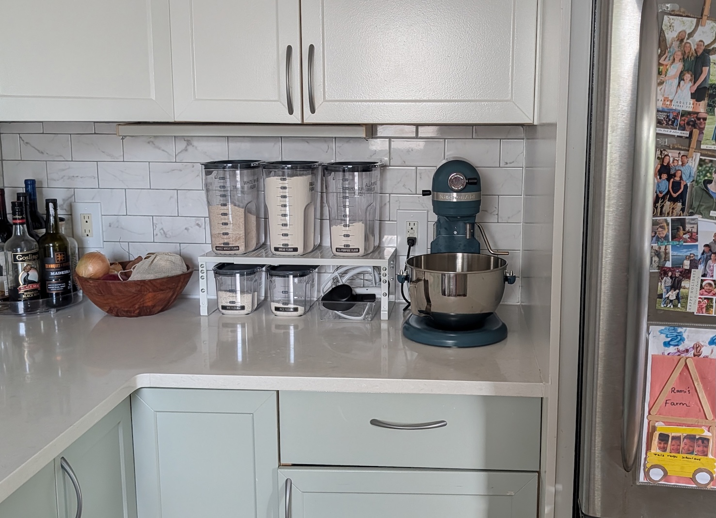 Flour counter storage