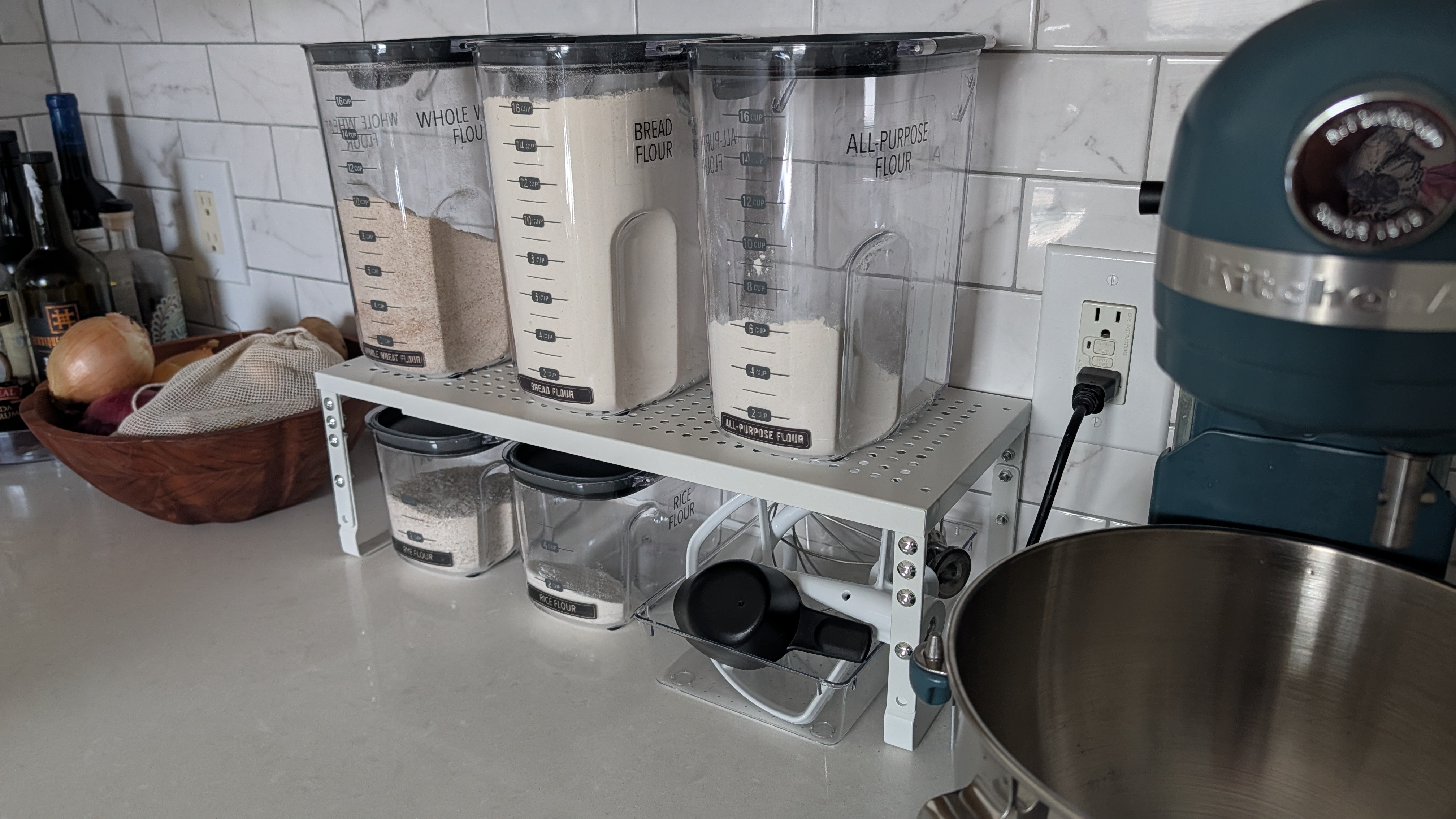 Flour counter storage