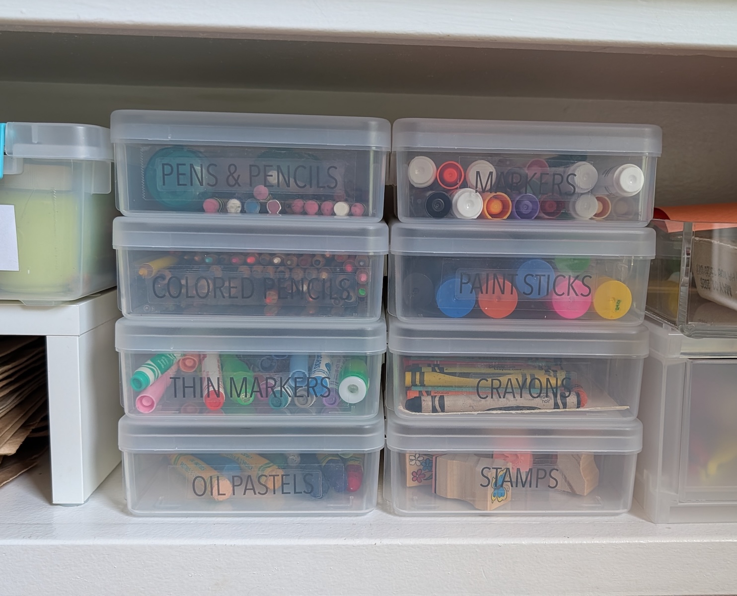 Stackable pencil boxes